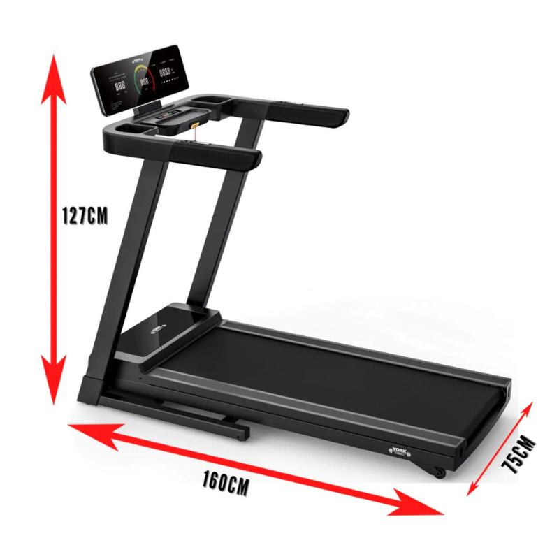 York Barbell HT5 Folding Treadmill dimensions